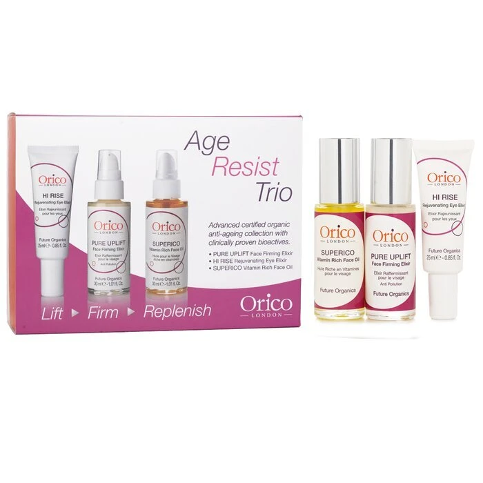 Orico London Age Resist Trio: Face Oil 30ml + Firming Elixir 30ml + Eye Elixir 25ml 3pcs