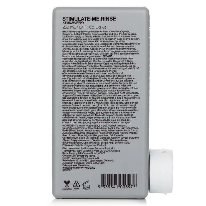 Kevin Murphy Stimulate-Me.Rinse (Stimulating And Refreshing Conditioner - For Hair & Scalp) 250ml - Image 3