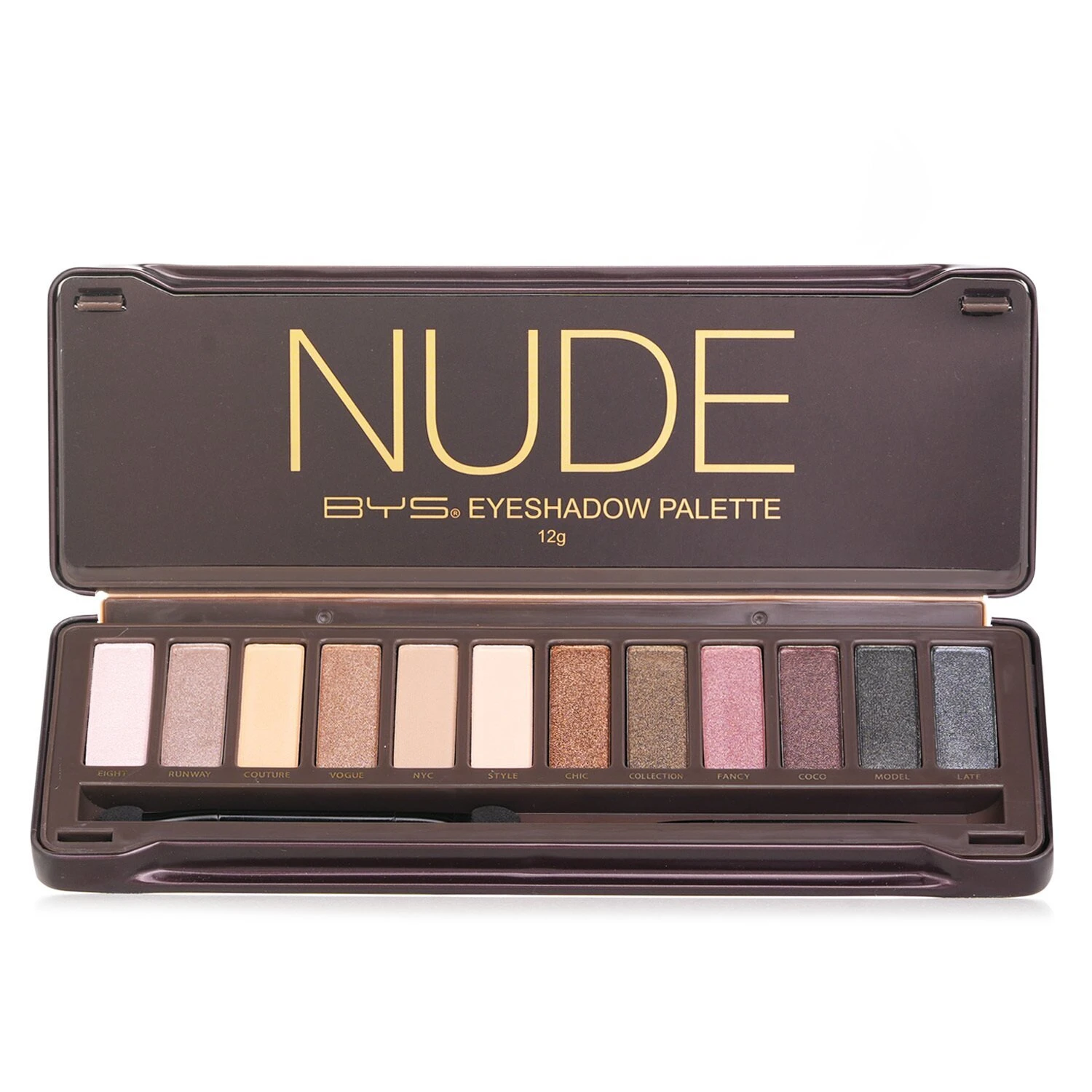 BYS Eyeshadow Palette (12x Eyeshadow, 2x Applicator) - Nude 12g