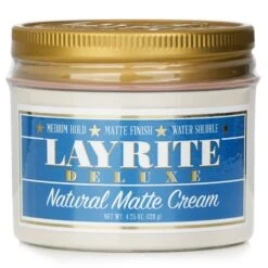 Layrite Natural Matte Cream (Medium Hold, Matte Finish, Water Soluble) 120g