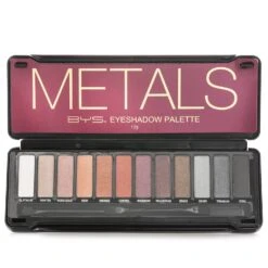 BYS Eyeshadow Palette (12x Eyeshadow, 2x Applicator) - Metals 12g