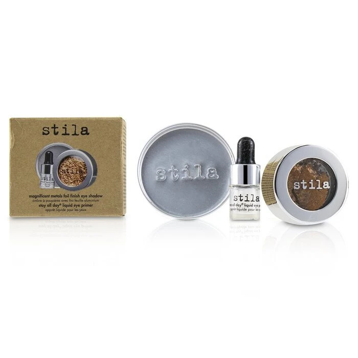 Stila Magnificent Metals Foil Finish Eye Shadow With Mini Stay All Day Liquid Eye Primer - Comex Copper 2pcs - Image 2