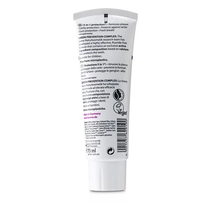 Lavera Toothpaste (Complete Care) - With Organic Echinacea & Calcium (Fluoride-Free) 75ml - Image 3