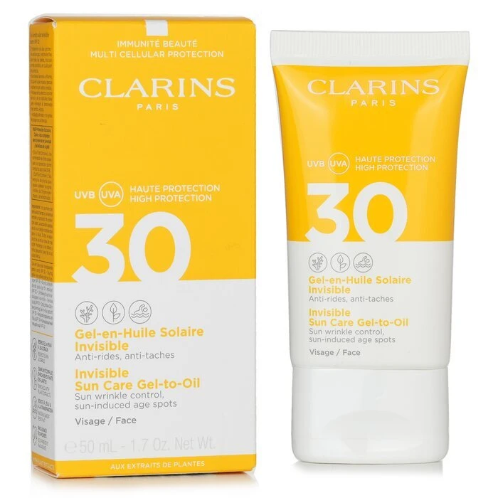 Clarins Invisible Sun Care Gel-To-Oil For Face 50ml - Image 2