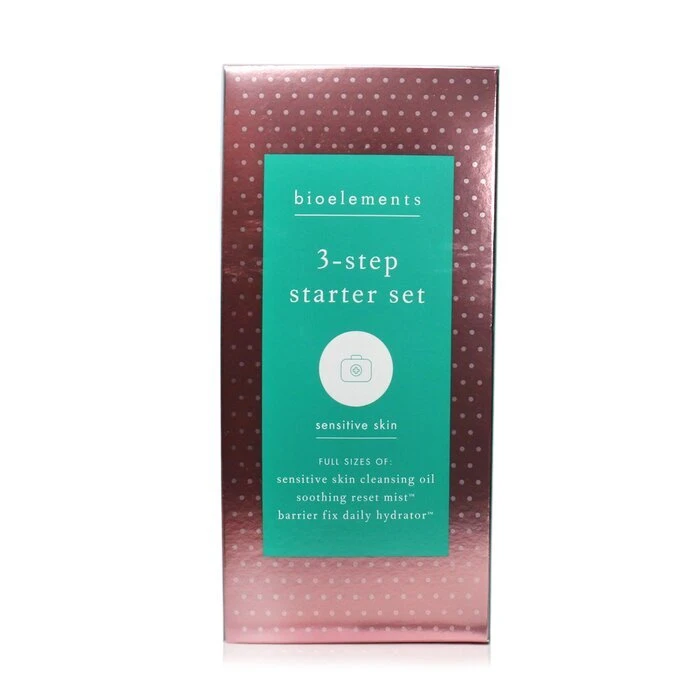 Bioelements 3-Step Starter Set : Sensitive Skin Cleansing Oil 110ml + Soothing Reset Mist 110ml + Barrier Fix Daily Hydrator 50ml 3pcs - Image 2