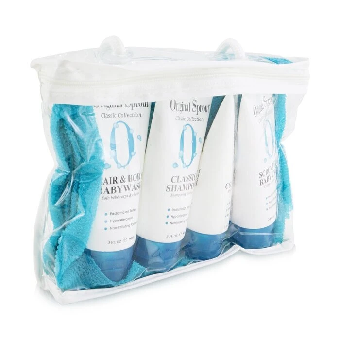Original Sprout Classic Collection Deluxe Travel Kit: Shampoo 90ml + Conditioner 90ml + Baby Wash 90ml + Baby Cream 90ml + Washcloth 1pc 4pcs+1Washcloth - Image 2