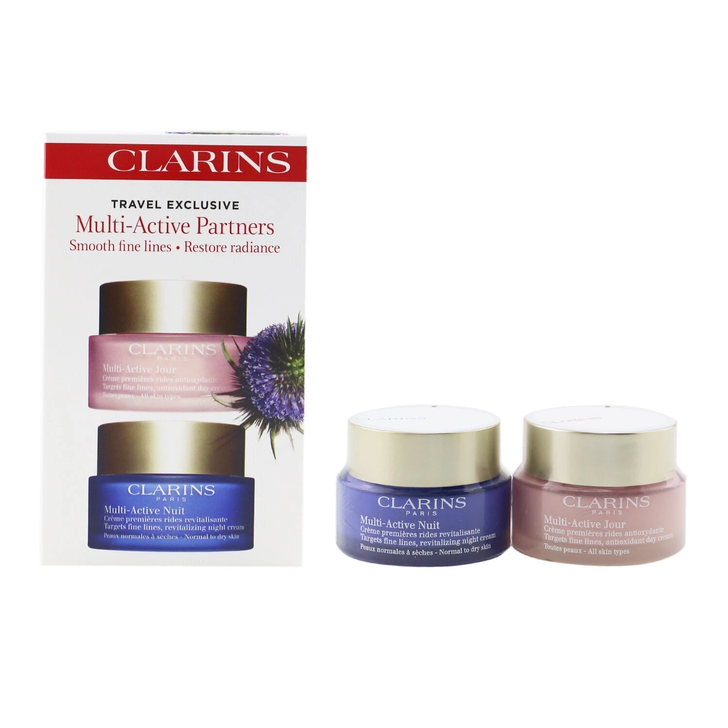 Clarins Multi-Active Partners Set: Multi-Active Day Cream 50ml + Night Cream 50ml 2pcs