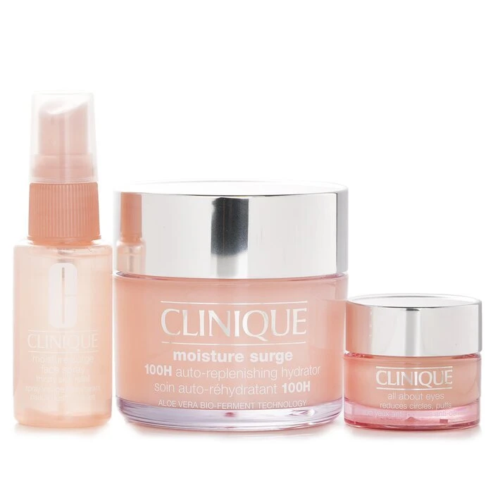 Clinique Moisture Surge Set: Moisture Surge 100H 125ml+ All About Eyes 15ml+ Moisture Surge Face Spray Thirsty Skin Relief 30ml 3pcs - Image 2