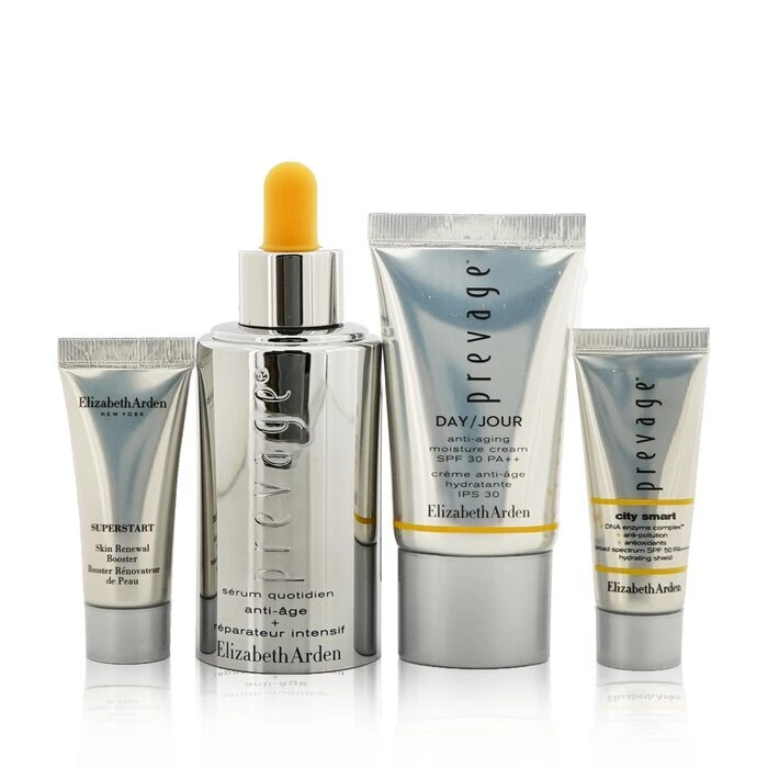 Prevage By Elizabeth Arden Prevage Intensive Repair Anti-Aging Solutions 4-Pieces Set: Intensive Repair Daily Serum 30ml + Moisture Cream 15ml + City Smart Broad Spectrum 5ml + Skin Renewal Booster 5ml + Bag 4pcs+1bag - Image 3