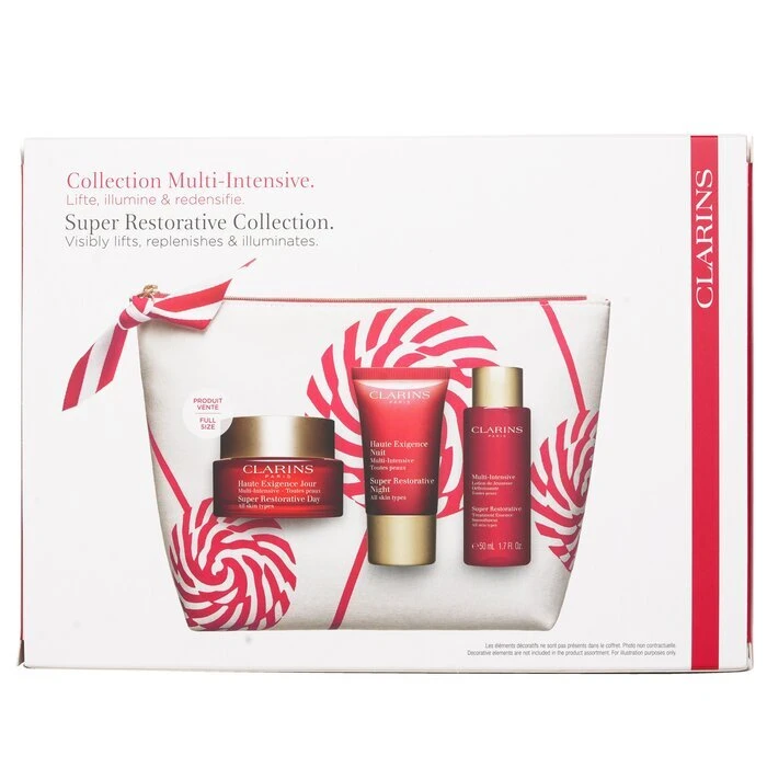 Clarins Super Restorative Collection: Day Cream 50ml+ Night Cream 15ml+ Treatment Essence 50ml+ Pouch 3pcs+1pouch - Image 3