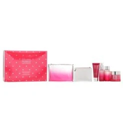Estee Lauder Nutritious Super-Pomegranate Reveal A Rosy Radiance Set: Moisture Creme+ Milky Lotion Light+ Lotion+ Cleansing Foam ... 4pcs+2bags
