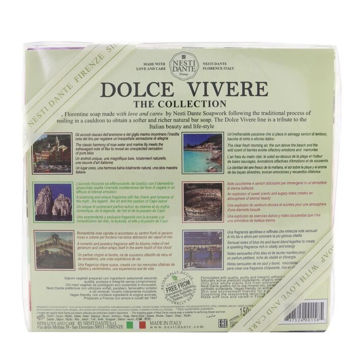Nesti Dante Dolce Vivere The Collection Soap Set: Sardegna + Portofino + Roma + Capri + Firenze + Venezia 6x 150g - Image 3