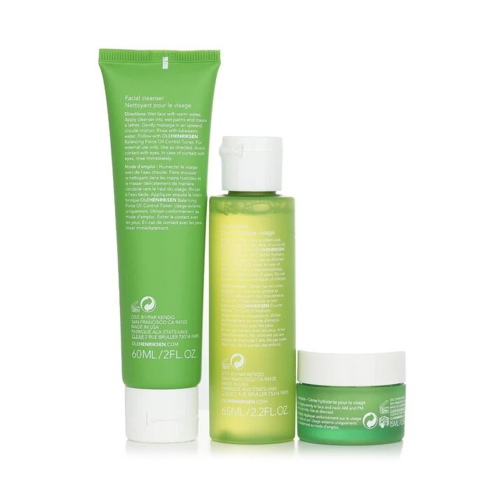 Ole Henriksen Balance It All Oil Control & Pore-Refining Set: Cleanser 60ml + Toner 65ml + Moisturizer 15ml 3pcs - Image 3