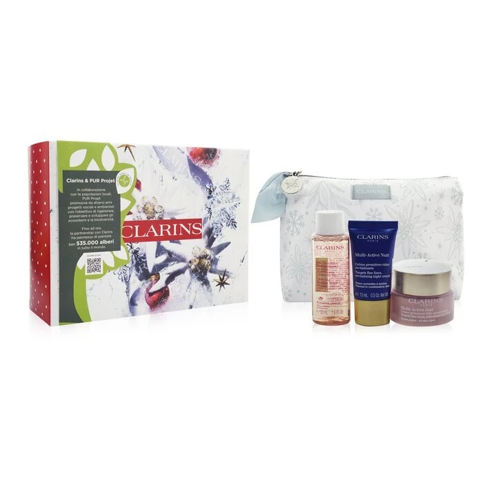 Clarins Multi-Active Collection: Day Cream 50ml+ Night Cream 15ml+ Cleansing Micellar Water 50ml+ Bag 3pcs+1bag - Image 2
