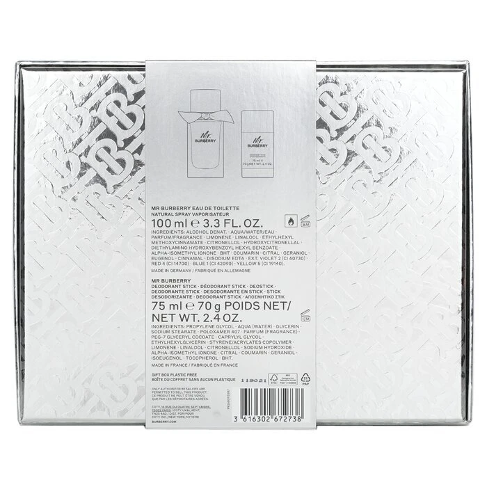 Burberry Mr. Burberry Coffret: Eau De Toilette Spray 100ml + Deodorant Stick 70g 2pcs - Image 3