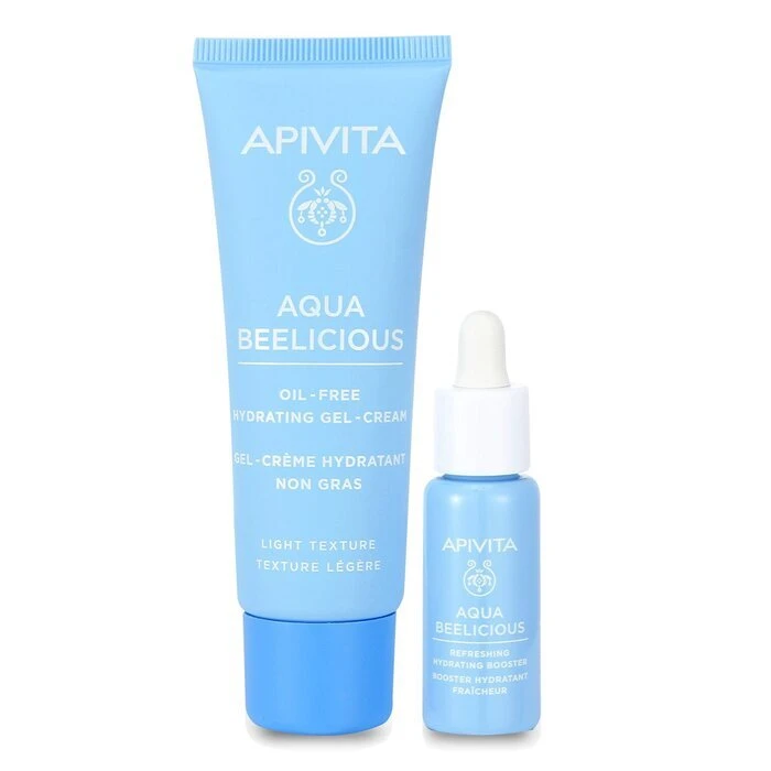 Apivita Hydrating Bouquet (Aqua Beelicious- Light Texture) Gift Set: Hydrating Gel-Cream 40ml+ Hydrating Booster 10ml+ Pouch 2pcs+1pouch - Image 2