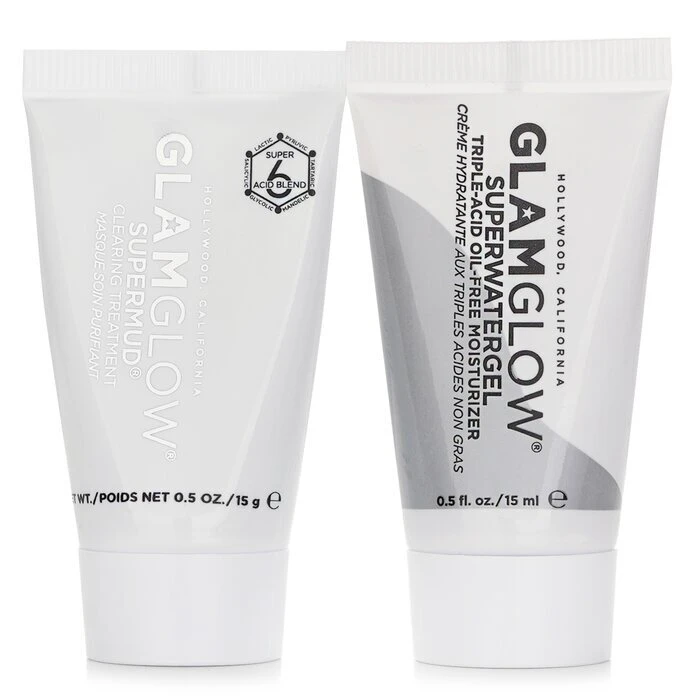 Glamglow Pore-Clearing & Minimizing Set: Supermud Clearing Treatment 15g + Superwatergel Moisturizer 15ml 2pcs - Image 2