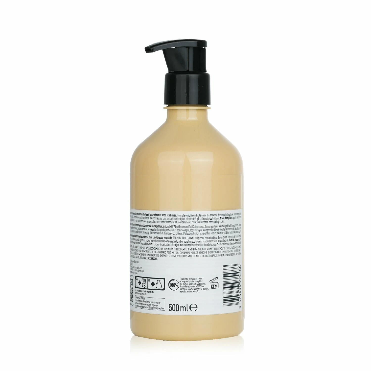L'Oreal Professionnel Serie Expert - Absolut Repair Protein + Gold Quinoa Instant Resurfacing Conditioner (For Dry & Damaged Hair) 500ml - Image 3