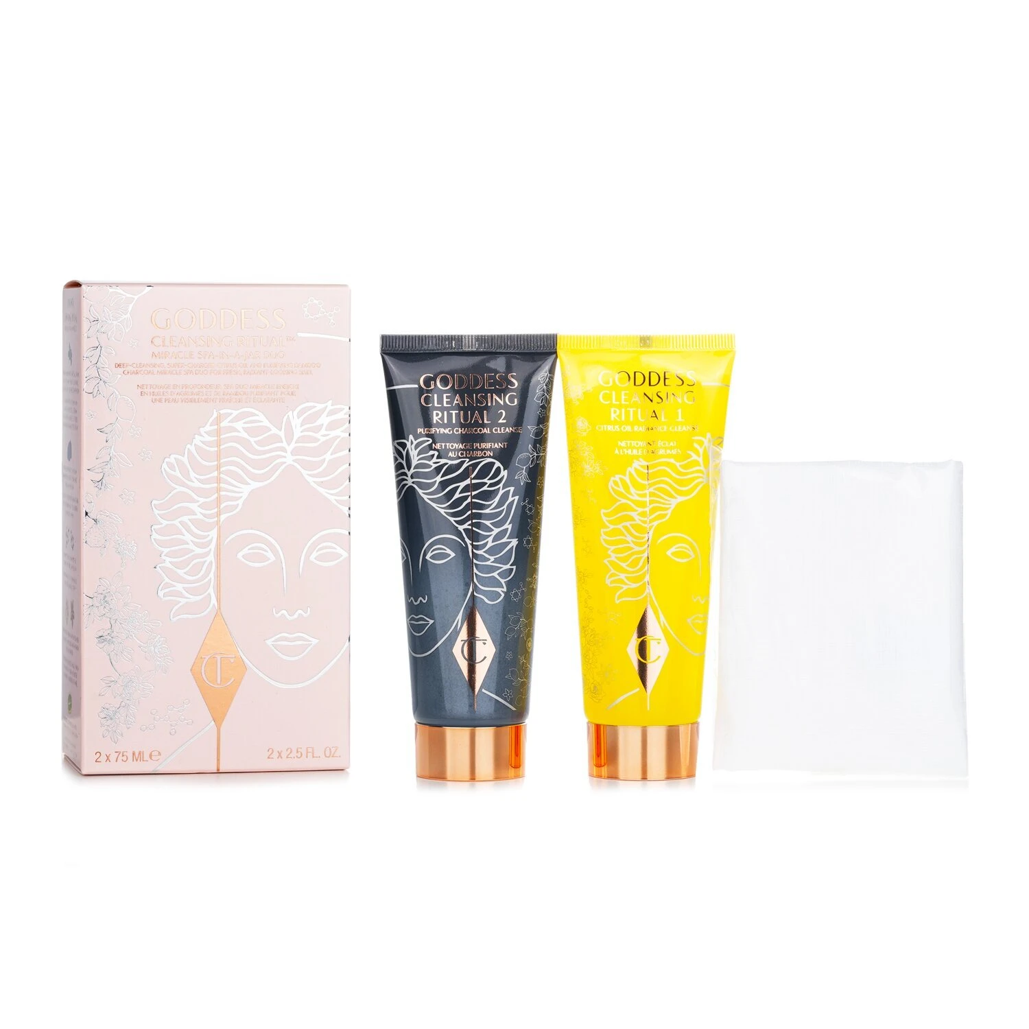 Charlotte Tilbury Goddess Cleansing Ritual Miracle Spa In A Jar Duo Cleanser 2x75ml - Image 2