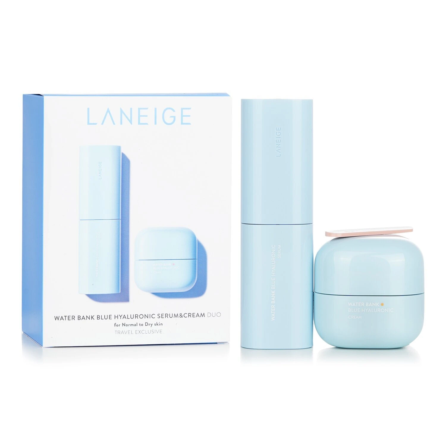 Laneige Water Bank Blue Hyaluronic (For Normal To Dry Skin) : 1x Serum 50ml + 1x Cream 50ml 2pcs - Image 2