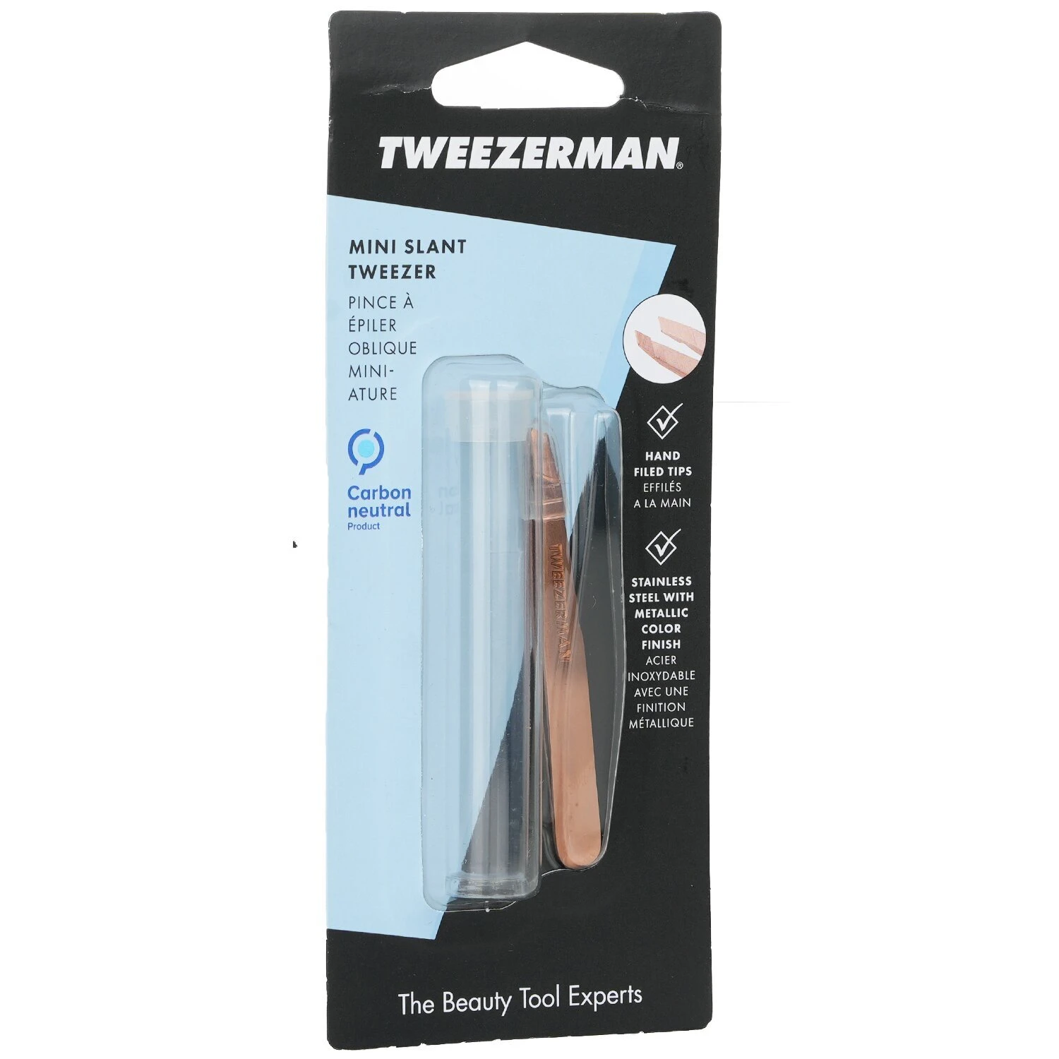 Tweezerman Mini Slant Tweezer - Rose Gold - Image 2