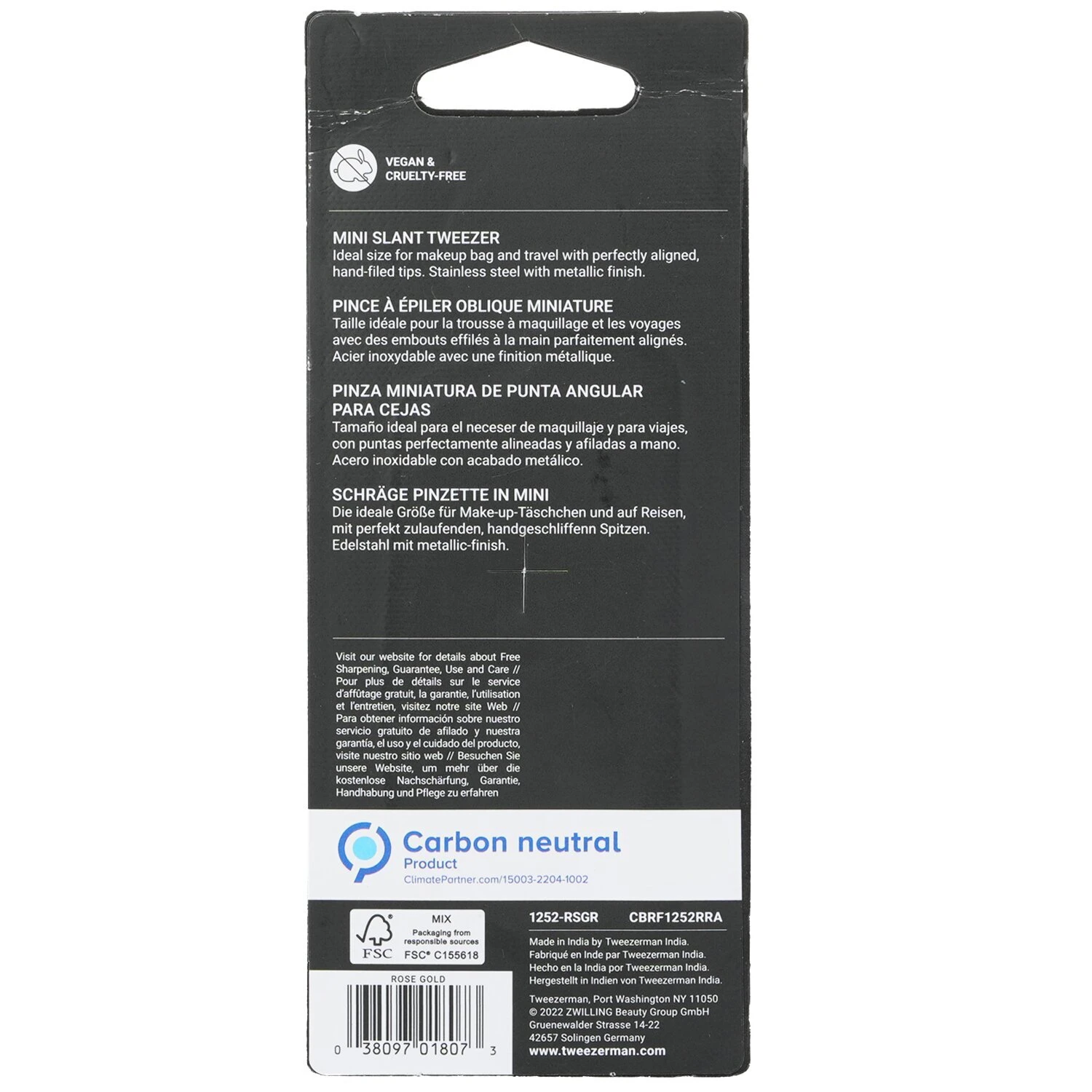 Tweezerman Mini Slant Tweezer - Rose Gold - Image 3